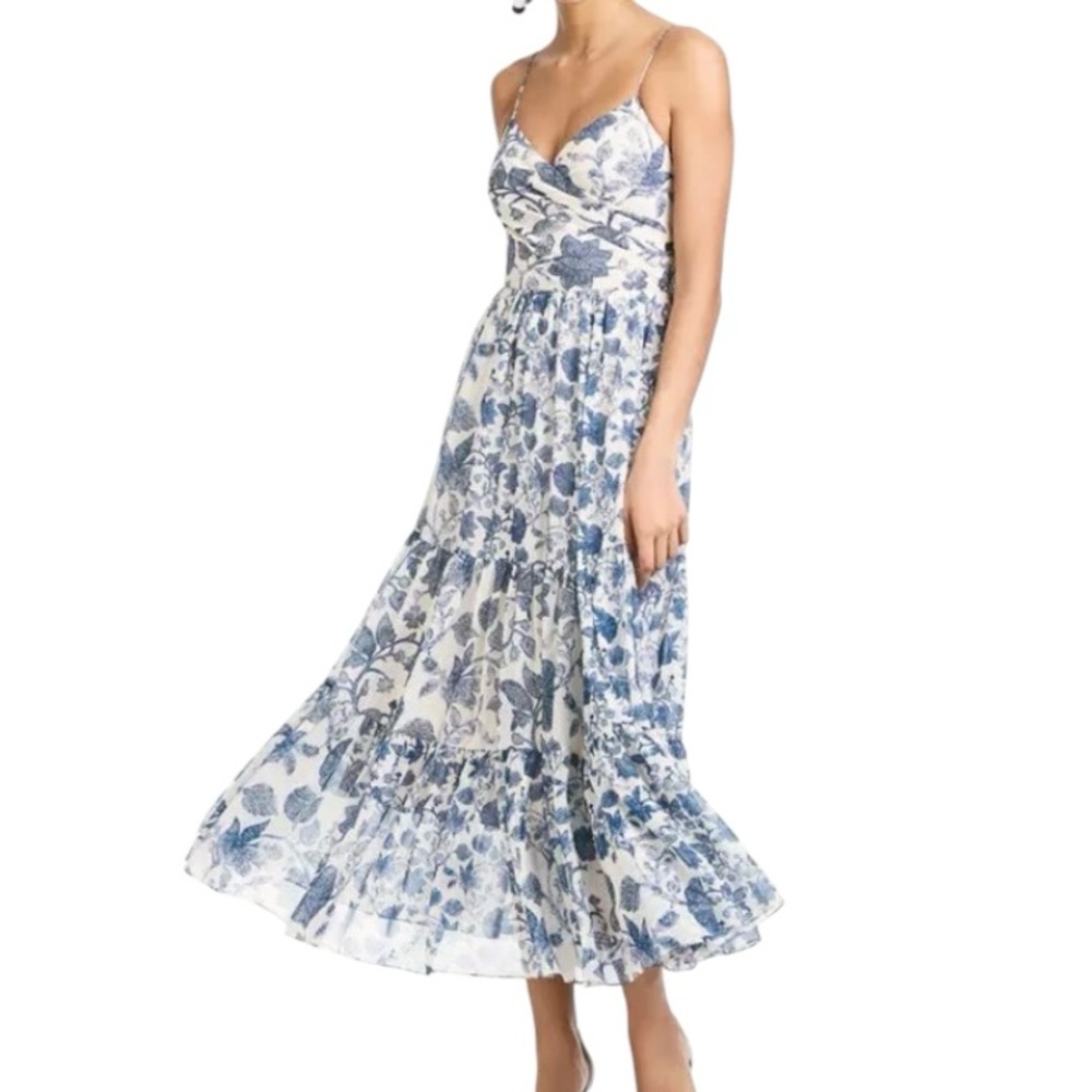 Sachin + Babi Dalia Dress Indigo & Ivory Tapestry Floral - Picture 2 of 4